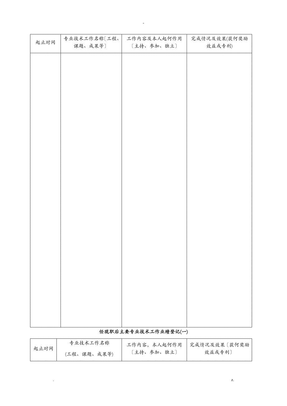 职称评审表(国家人事部版A4)_第5页