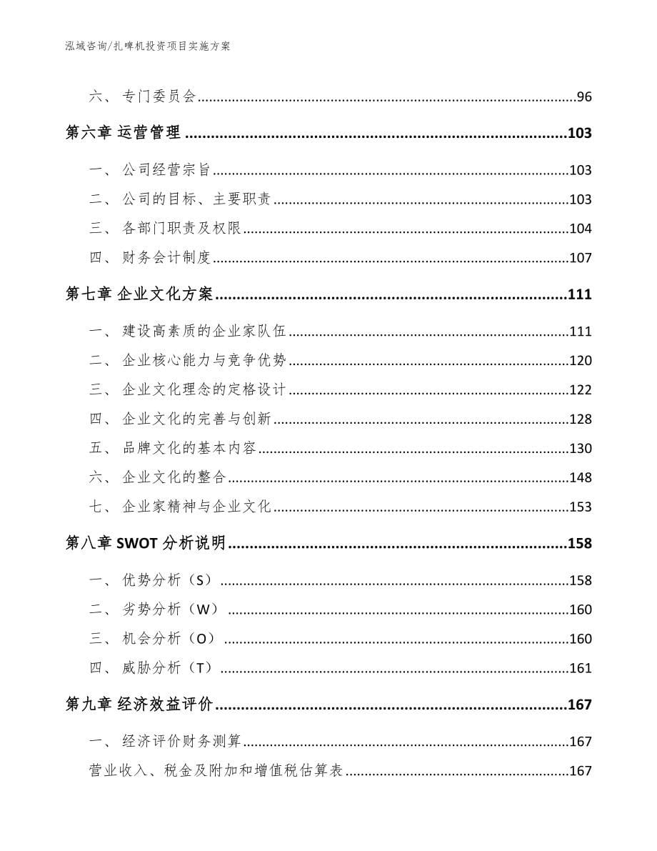 扎啤机投资项目实施方案（范文模板）_第5页