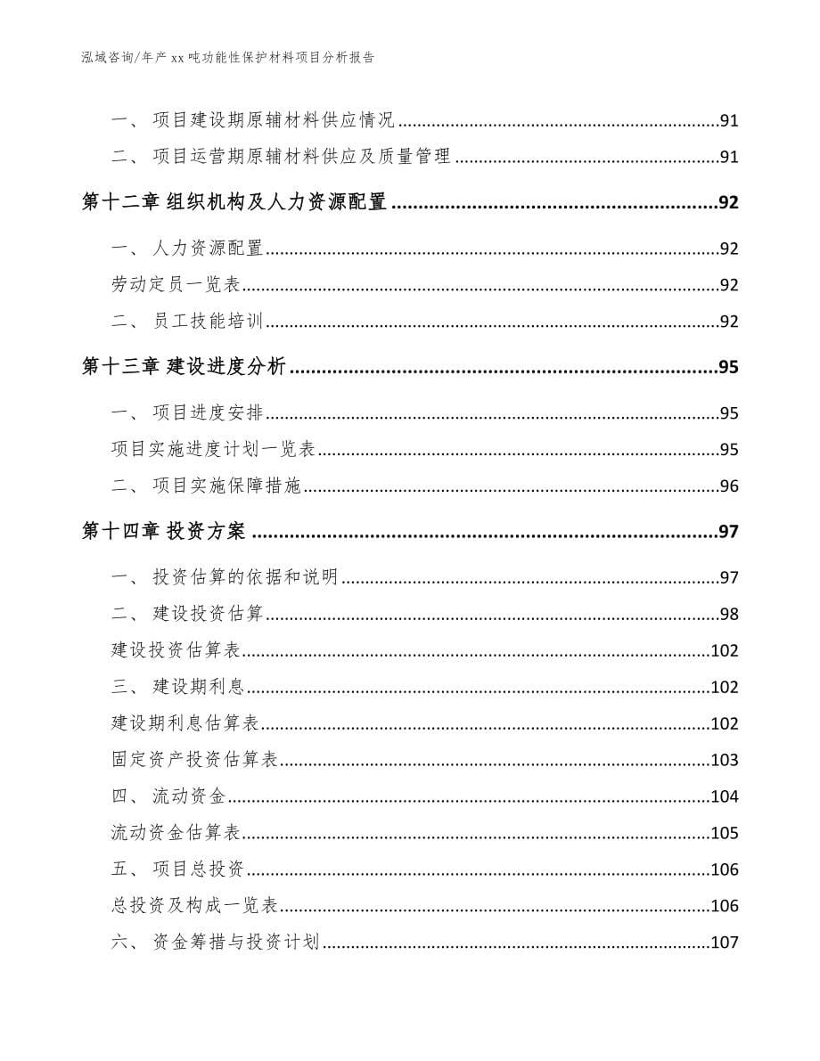 年产xx吨功能性保护材料项目分析报告_参考模板_第5页