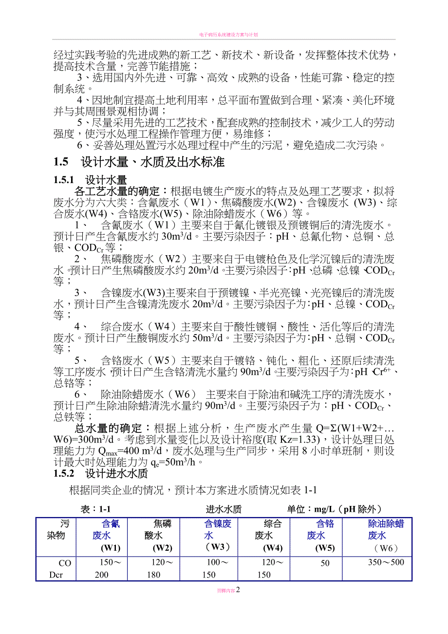 400m3一天电镀废水处理设计方案_第4页