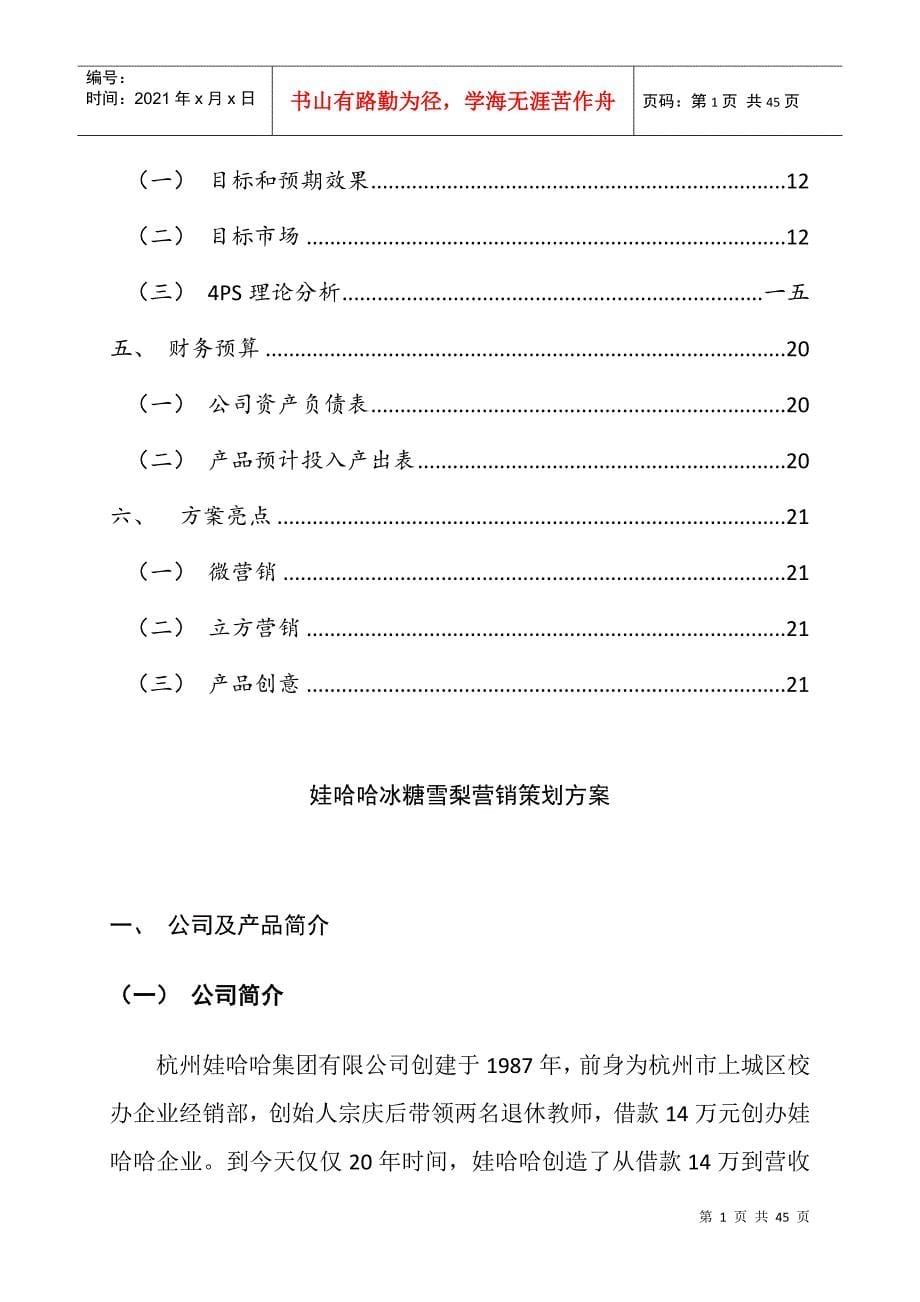 某饮料公司营销策划案_第5页