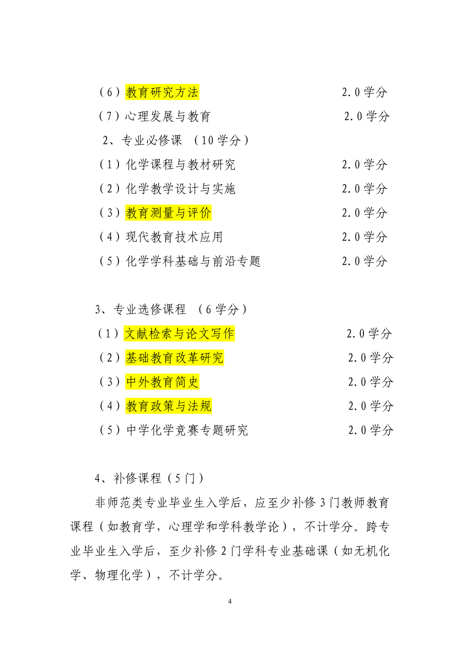 教育硕士化学专业领域学位研究生培养方案_第4页