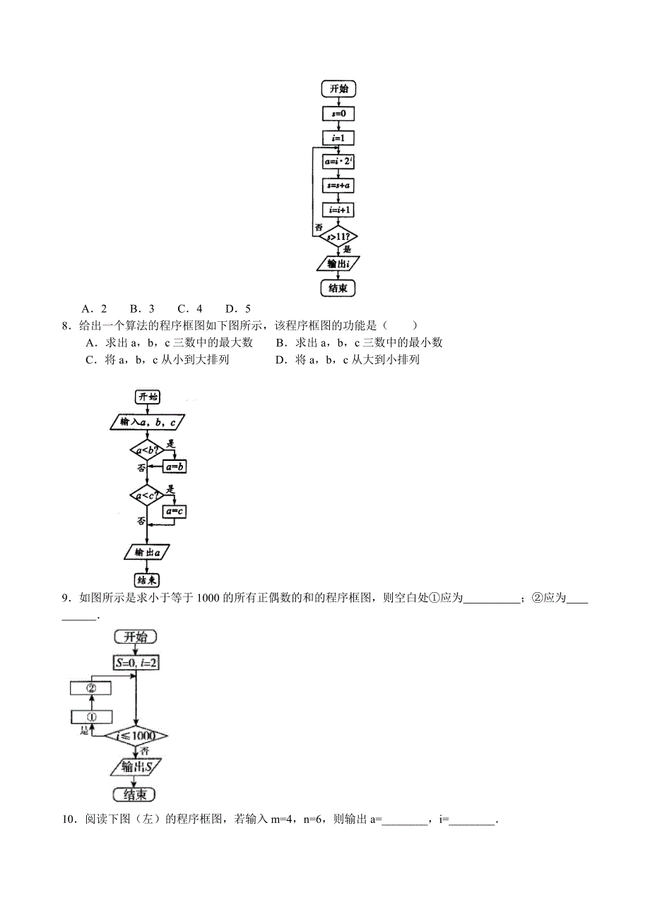 高一数学精品讲义随堂练习算法与程序框图提高_第2页