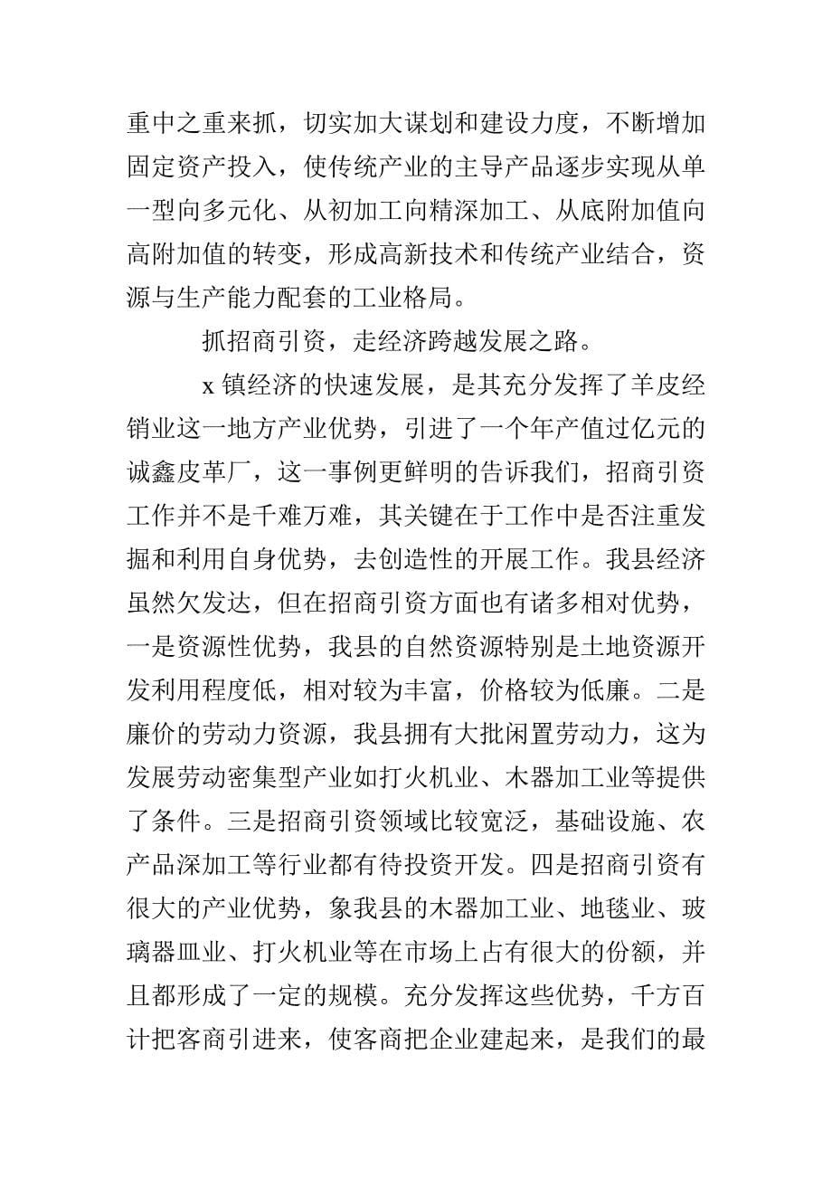 对X镇立足资源优势发展镇域经济的调查与思考_第5页