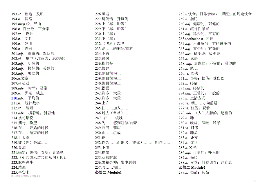 外研社高中英语必修15单词汉语表_第3页