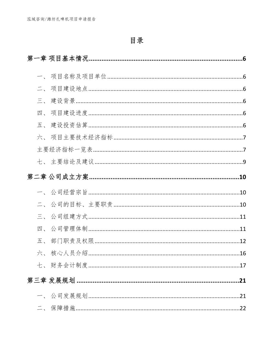 潍坊扎啤机项目申请报告_第1页