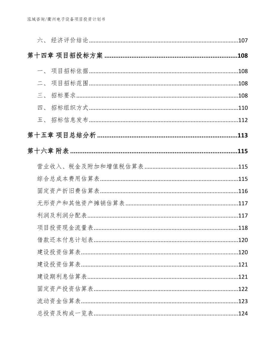 衢州电子设备项目投资计划书参考范文_第5页