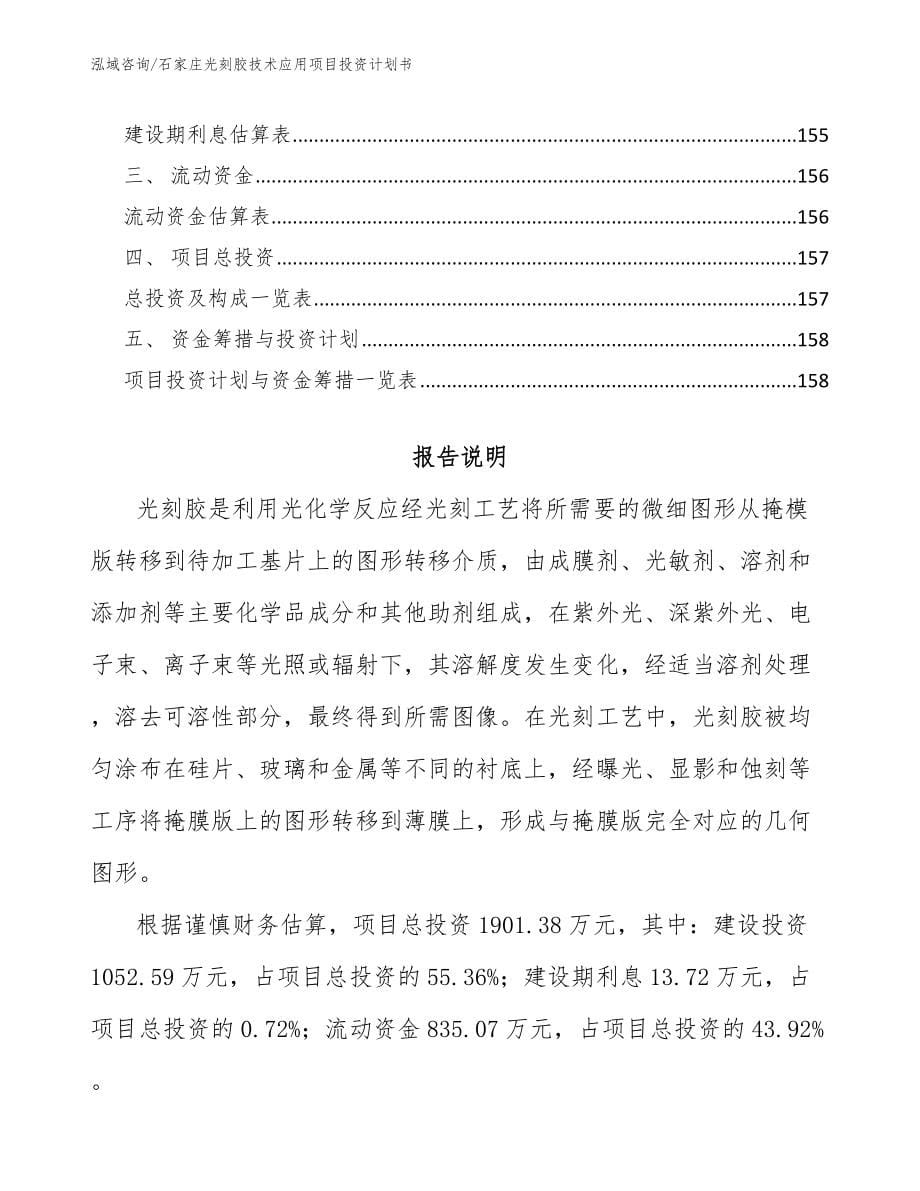 石家庄光刻胶技术应用项目投资计划书（范文）_第5页
