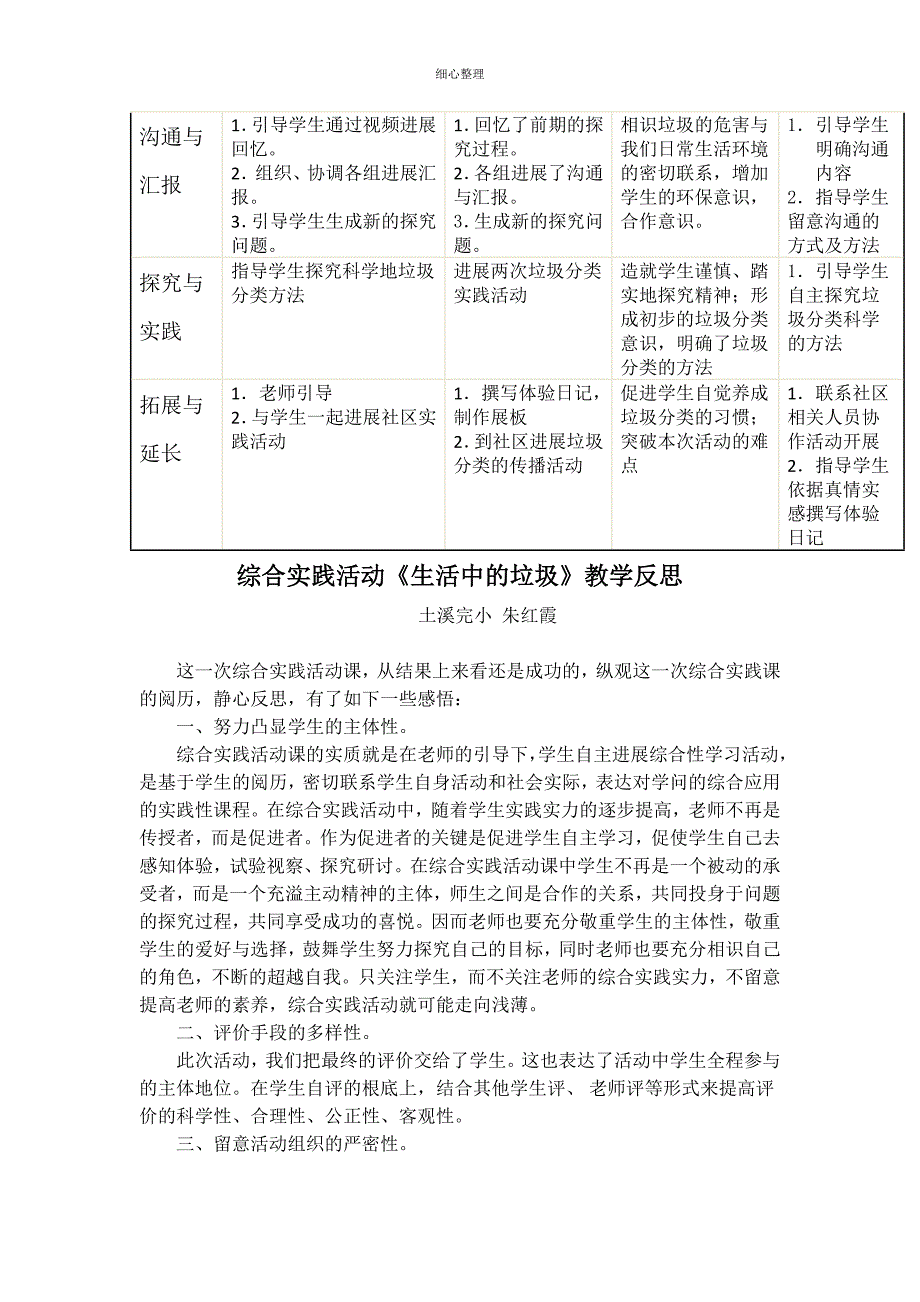 《生活垃圾的处理》教学反思_第4页