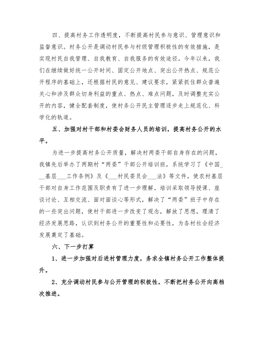 2022年村镇村务公开年终总结_第2页