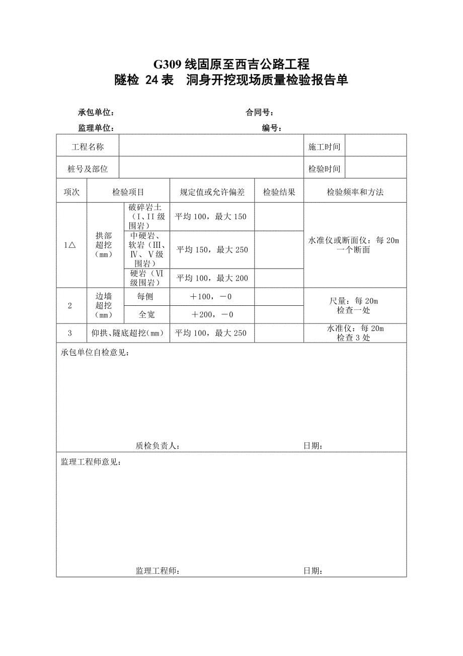 隧道质量检验报告单_第5页