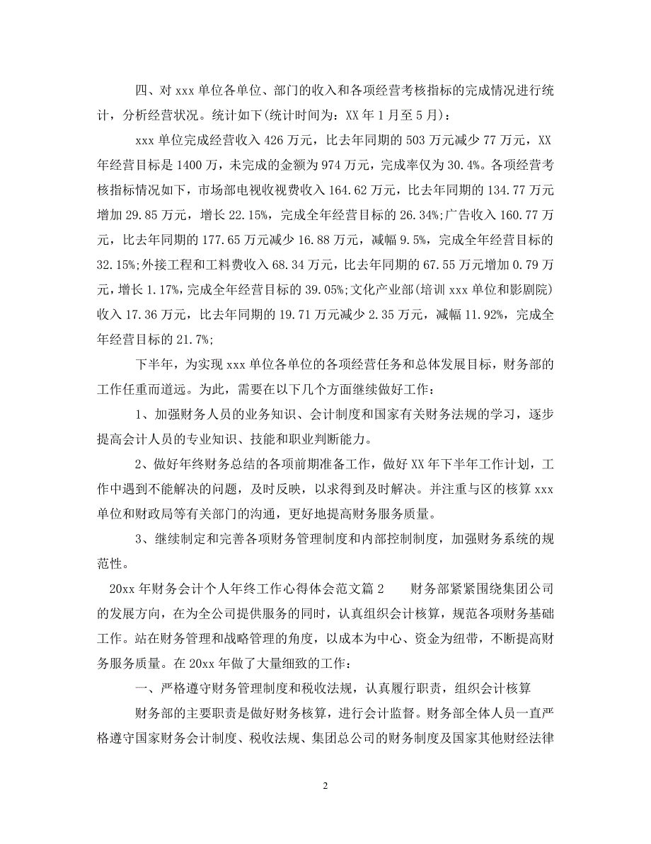 [精编]20XX年财务会计个人年终工作心得体会范文_第2页