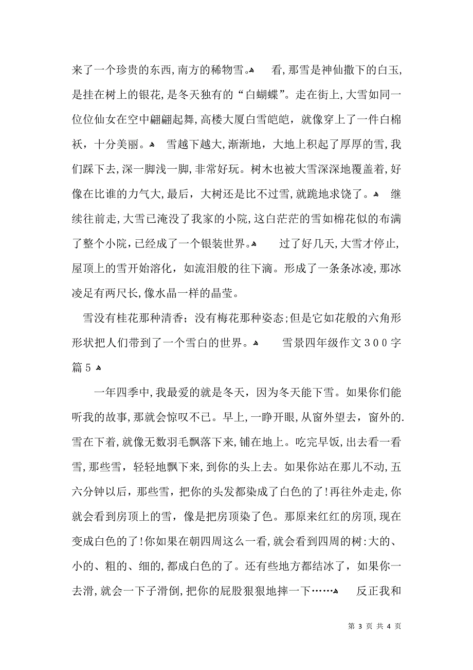 关于雪景四年级作文300字六篇_第3页