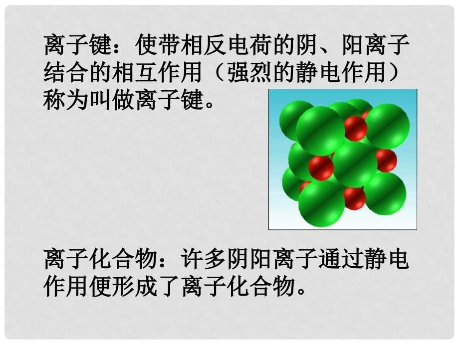 吉林省长市第五中学高中化学《专题一 第二单元 微粒之间的相互作用 课时1 离子键》课件 苏教版必修2_第5页