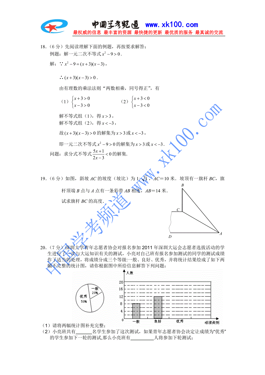 2009年深圳中考数学试题与答案(word版)_第4页