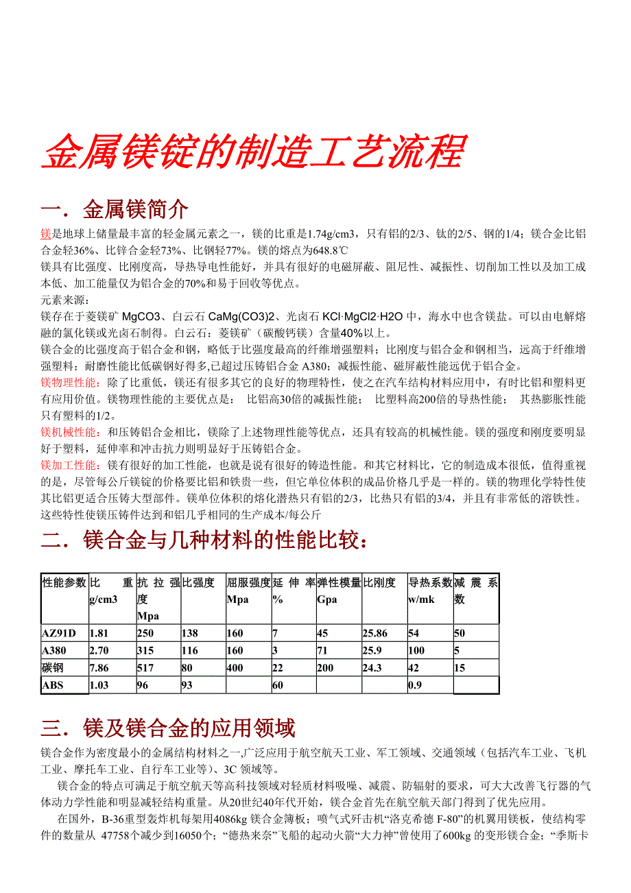 最新金属镁锭的制造工艺流程_第1页