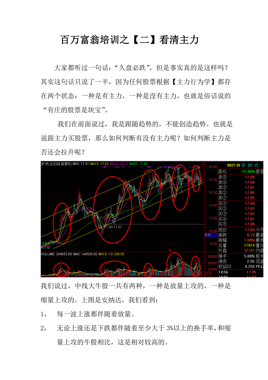 慢牛资金翻番计划】百万富翁培训之【二】看清主力_第1页