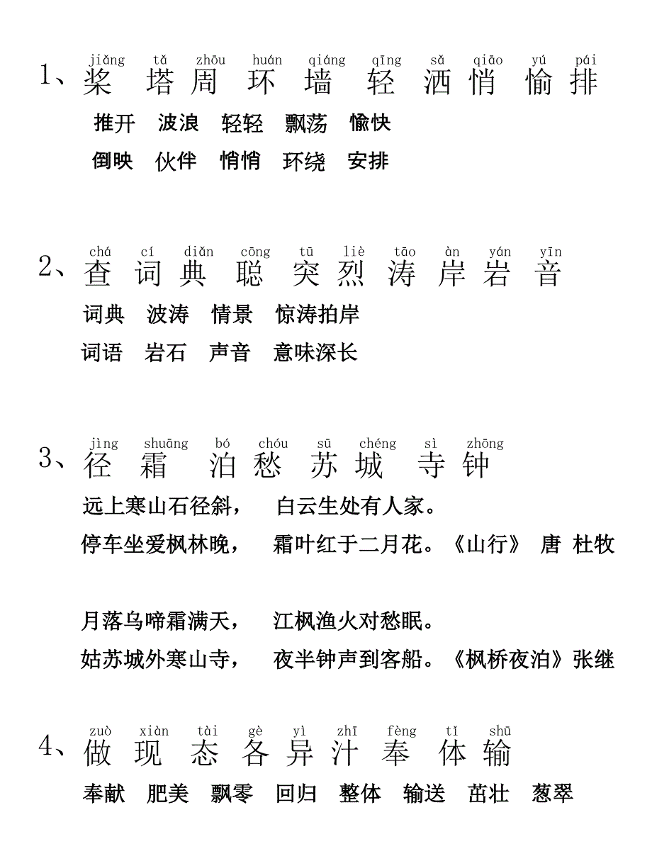 苏教版语文三年级上册生字表及读读背背所有成语古诗古今贤文亲手输_第1页