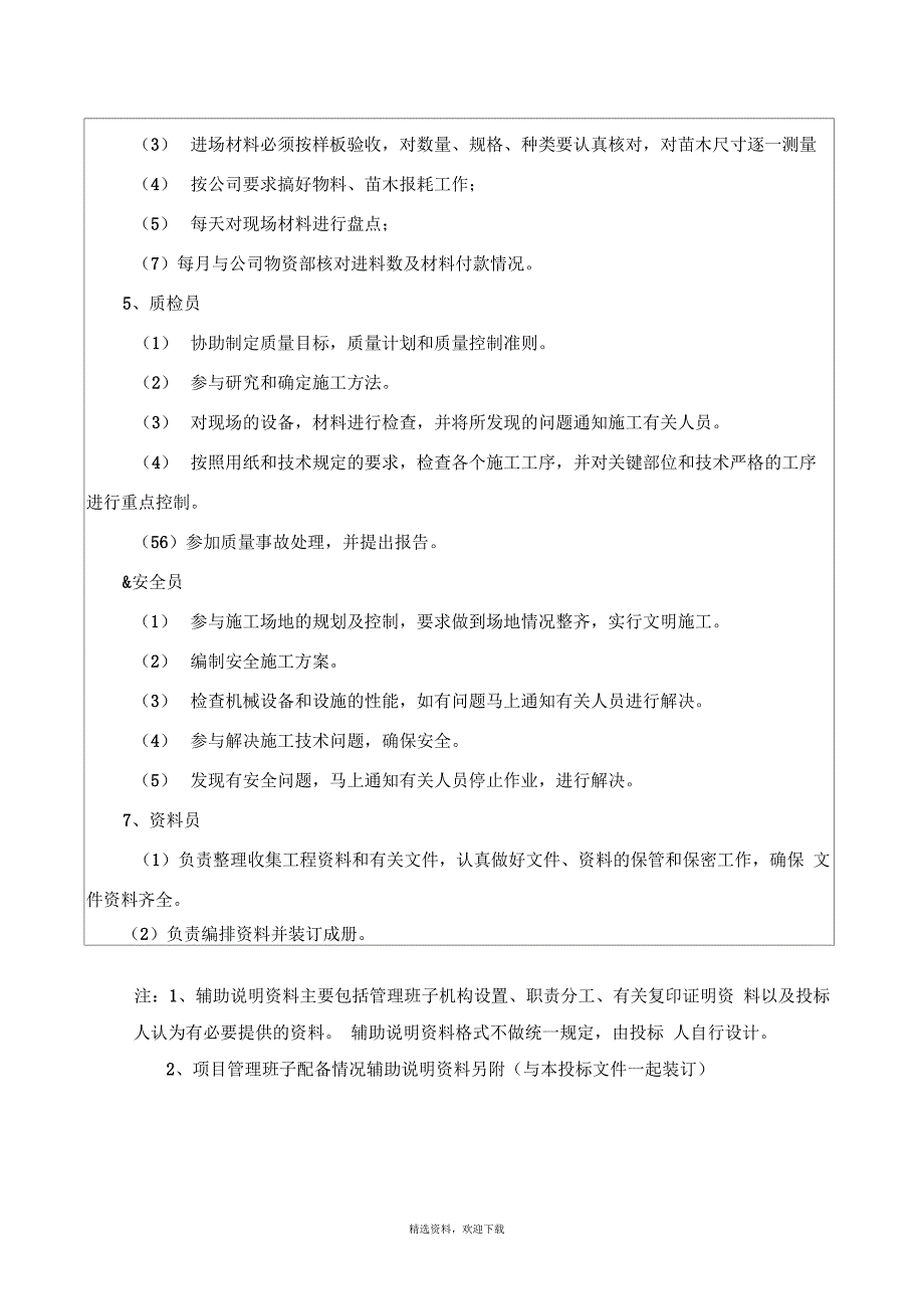 园林绿化项目管理班子配备情况_第3页