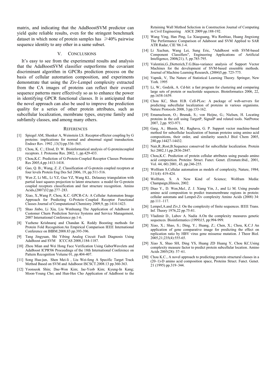 外文翻译--Using AdaboostSVM to predict the GPCR functional Classes_第4页