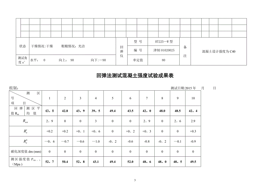 回弹试验记录表(数据).doc_第3页