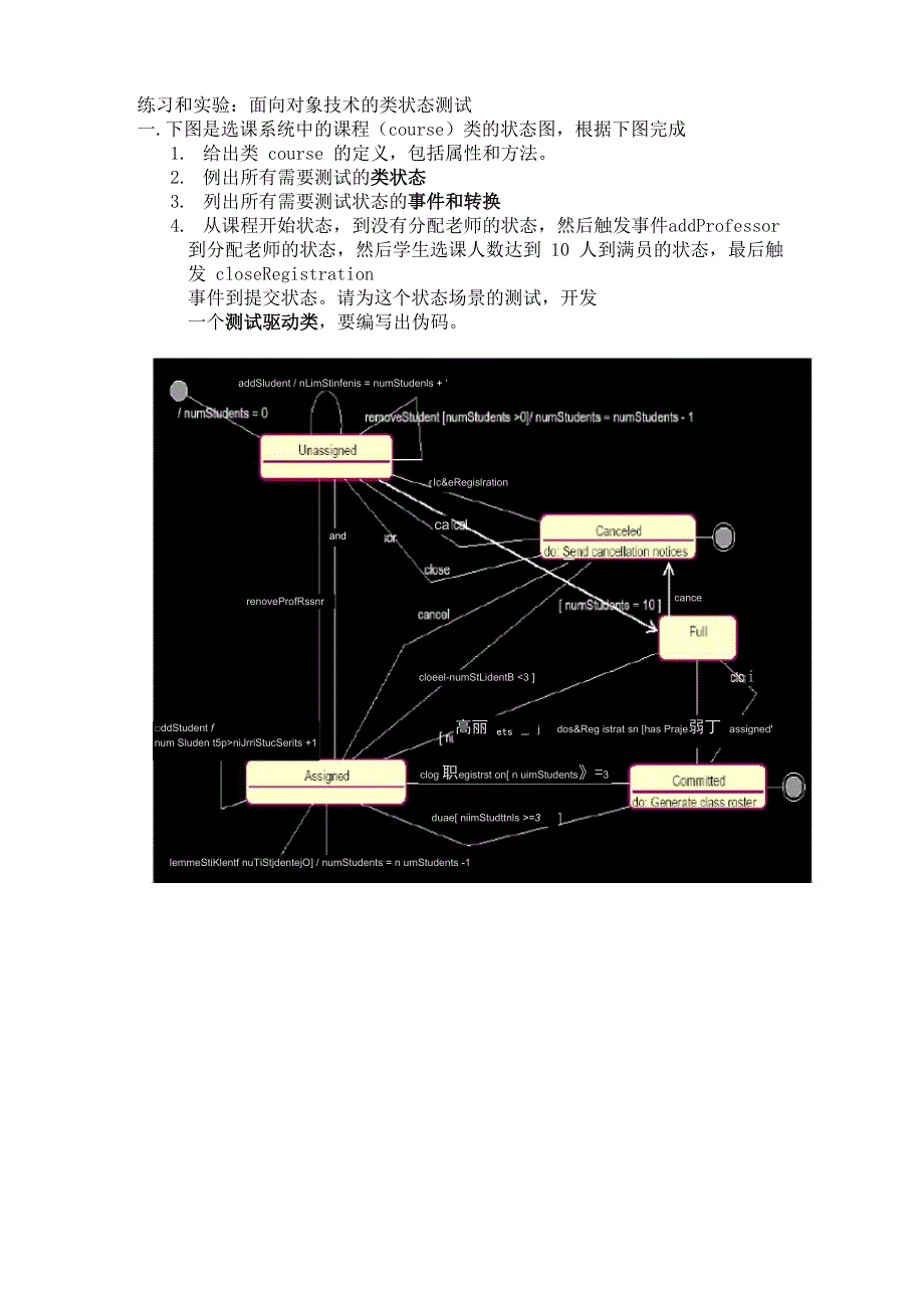 练习和实验：面向对象技术的类状态测试_第1页