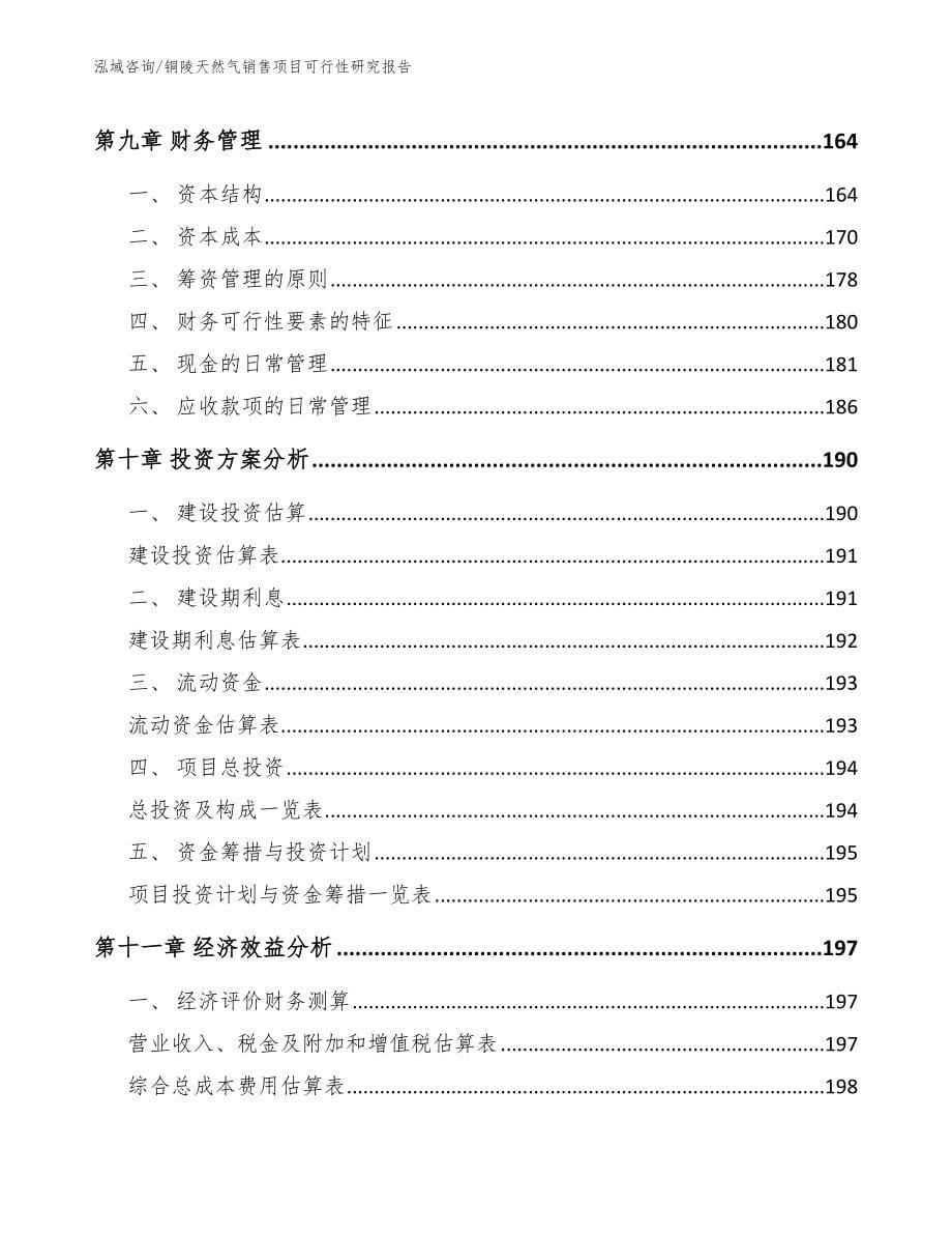 铜陵天然气销售项目可行性研究报告_第5页