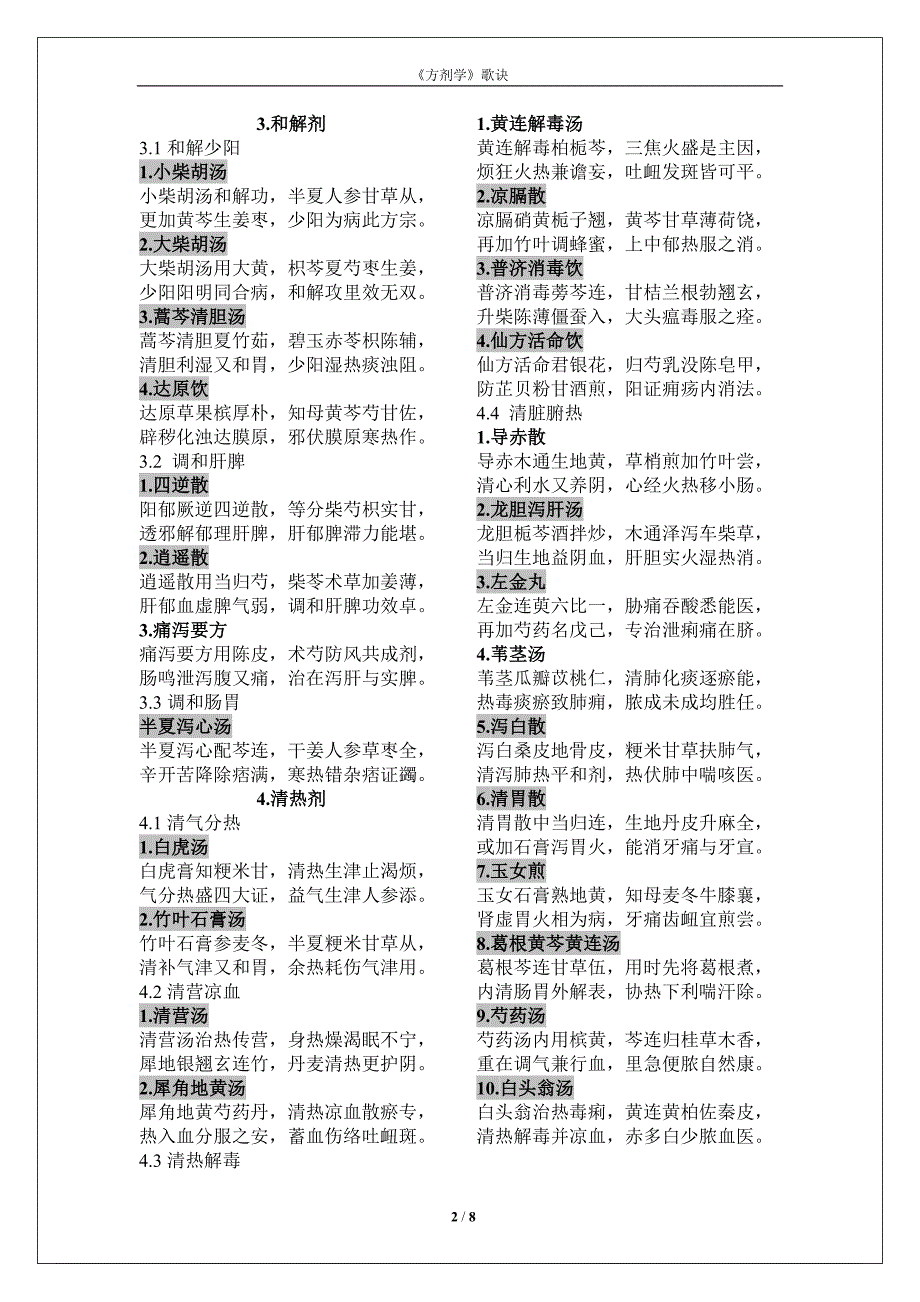 (精品)第七版《方剂学》课本方歌.doc_第2页