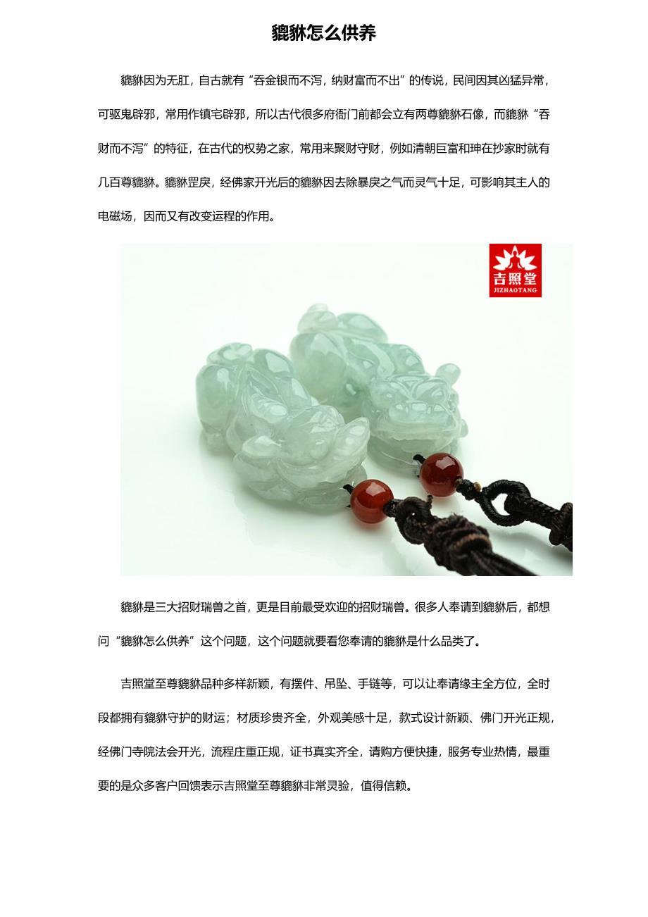 貔貅怎么供养.docx_第1页