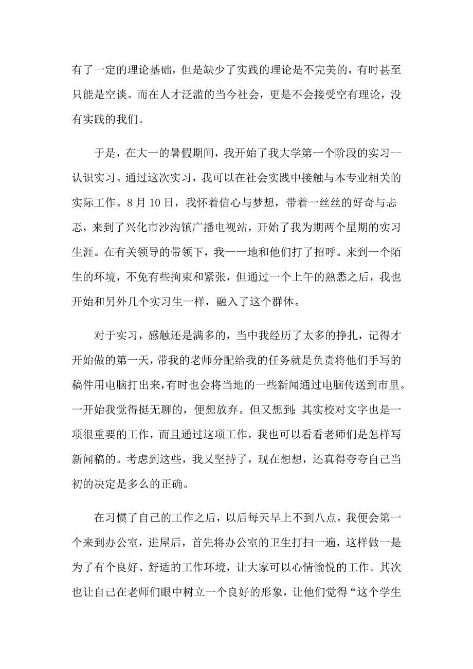 2023年暑假电视台实习报告范文集锦五篇_第5页