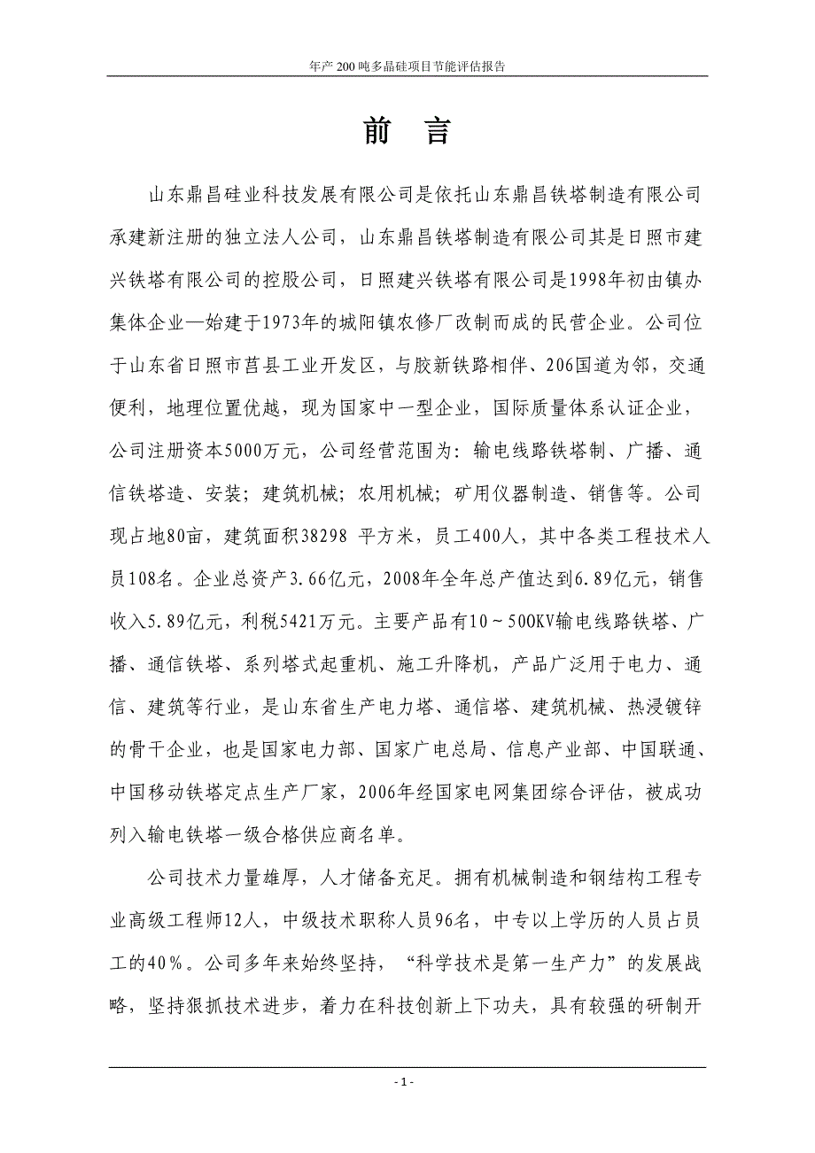 年产200吨电子级多晶硅项目可行性研究报告书.doc_第2页