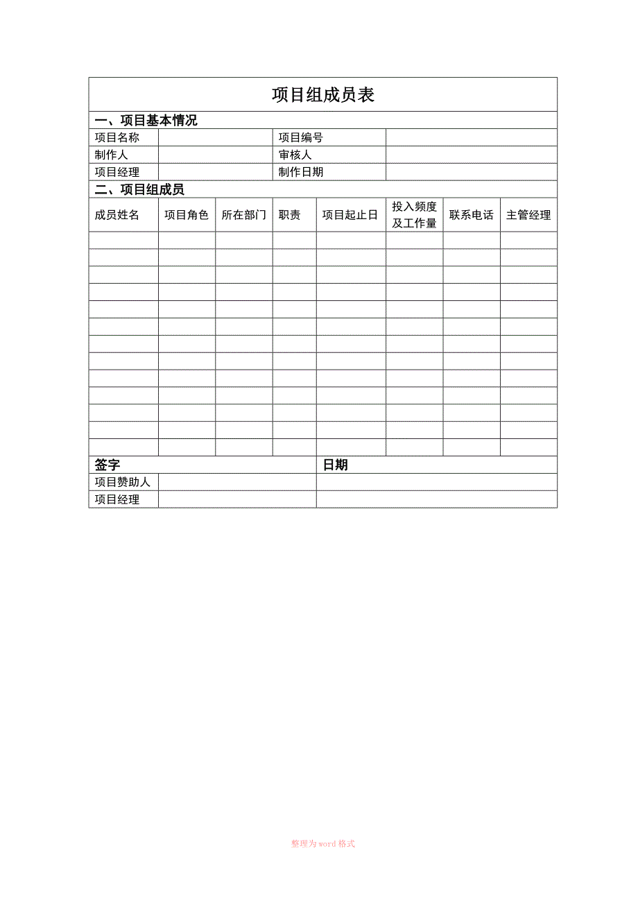 华为项目管理10大模板_第1页