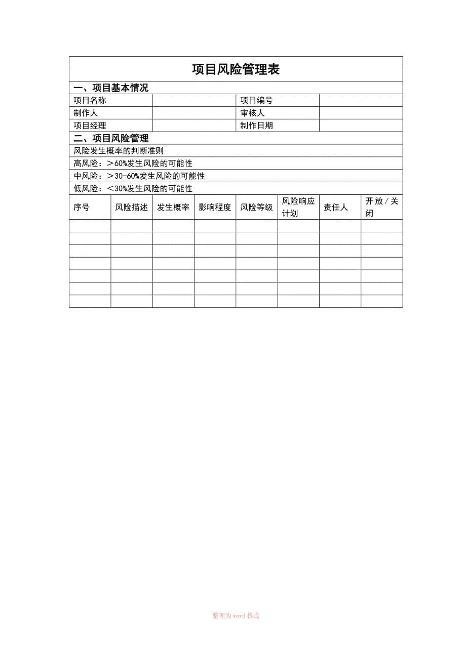 华为项目管理10大模板_第5页