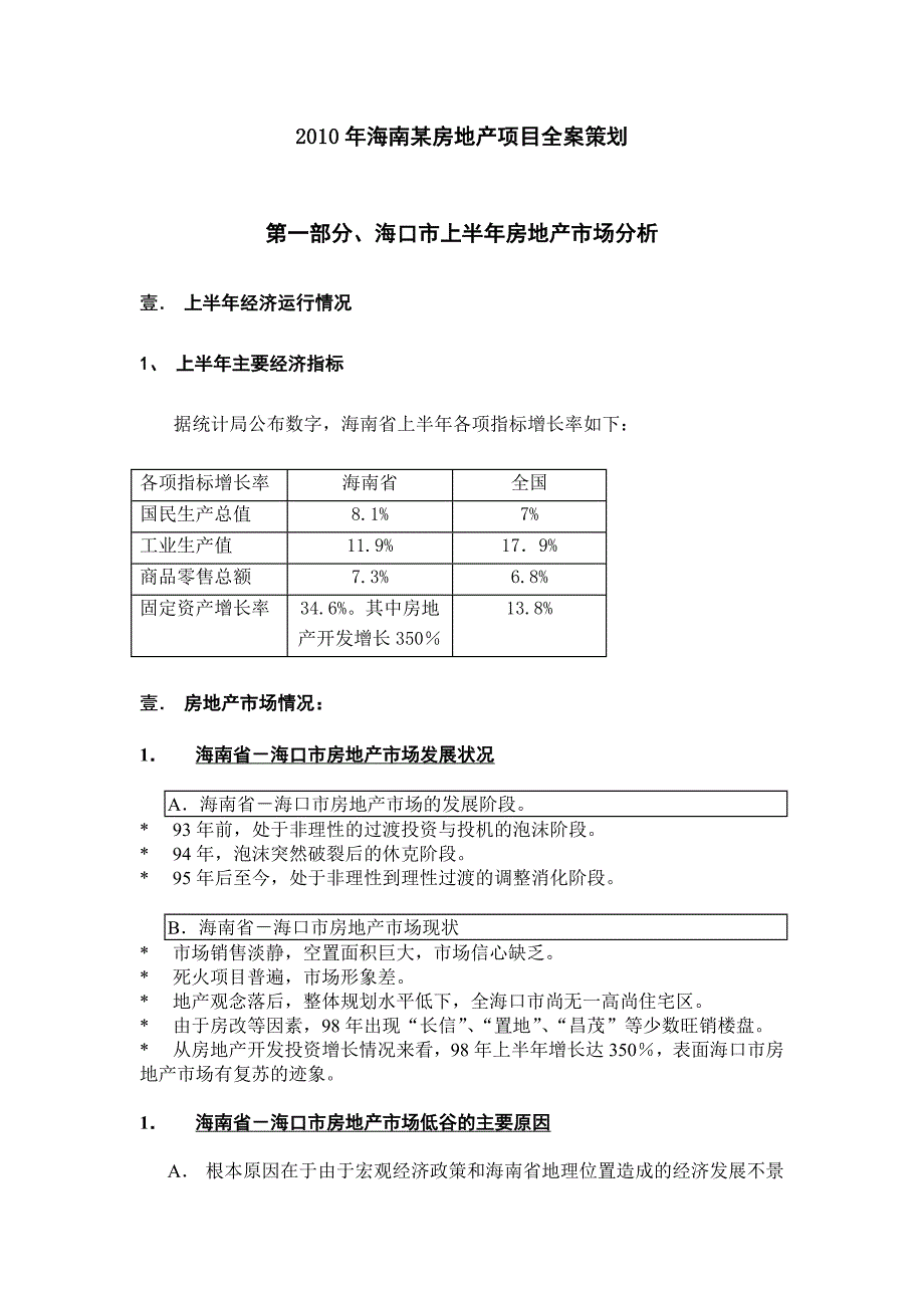 海南某房地产项目全案策划_第1页