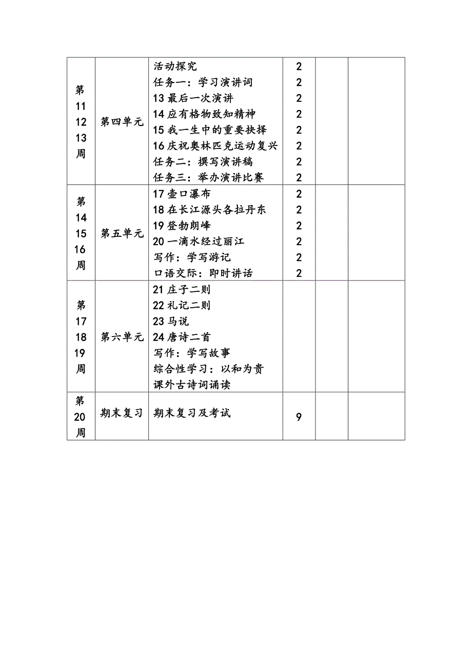 部编人教版八年级下册语文教学工作计划word文档_第4页