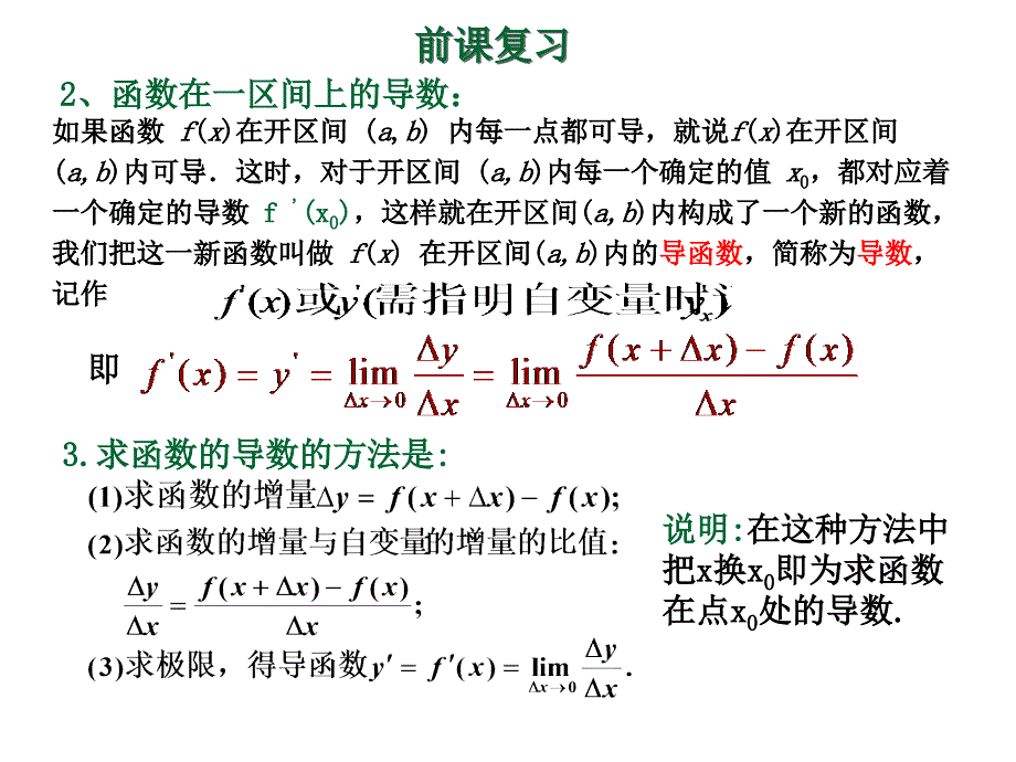 高中教学课件几种常见函数的导数_第3页