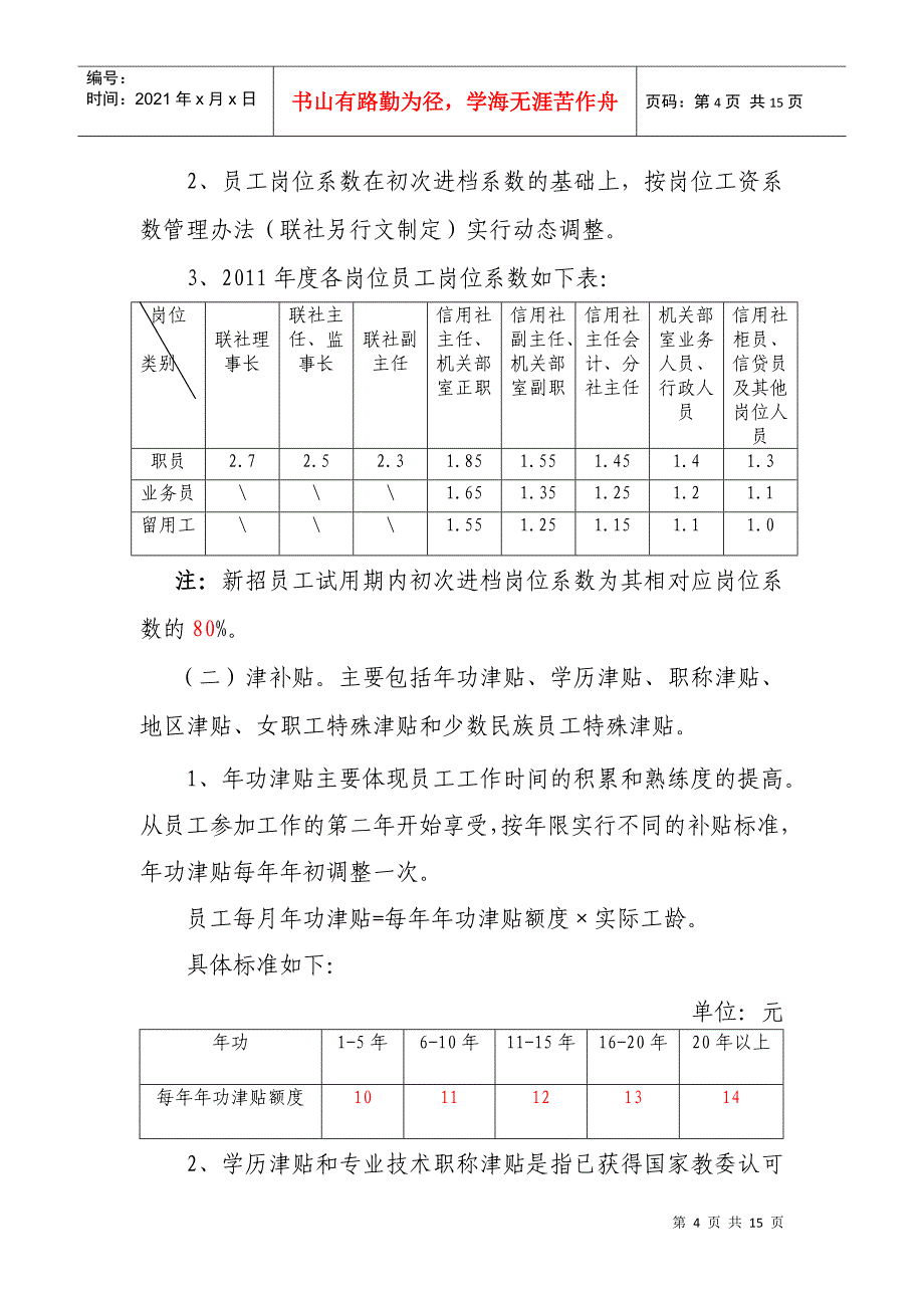 农村信用社薪酬管理暂行办法_第4页