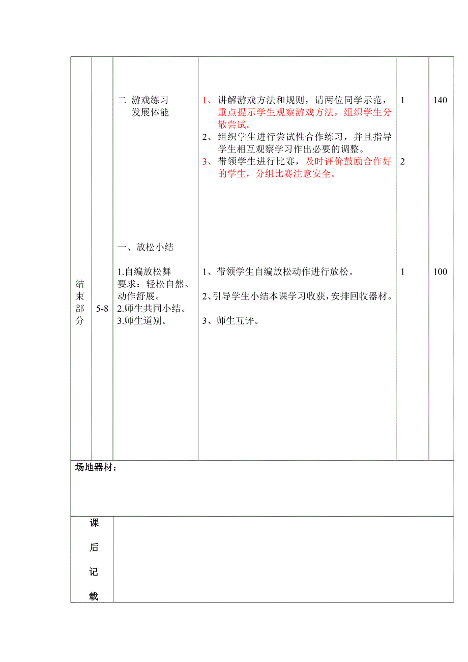 体育与健康实践课教案_第4页