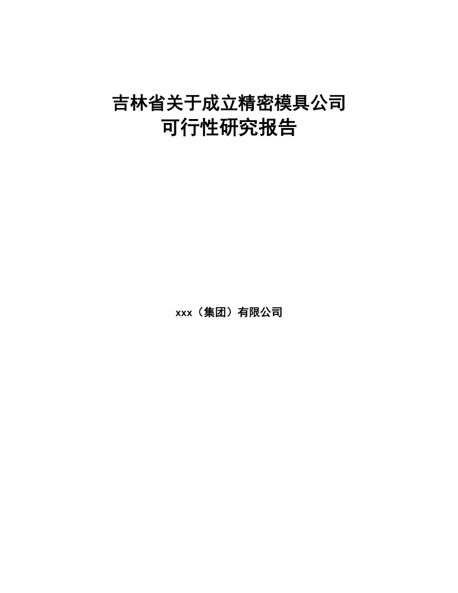 吉林省关于成立精密模具公司可行性研究报告(DOC 105页)_第1页