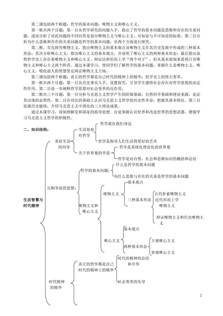 生活与哲学全册教案-_第2页