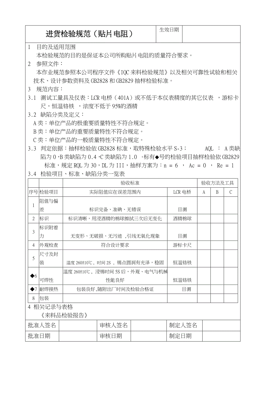 来料检验作业指导书模板_第5页