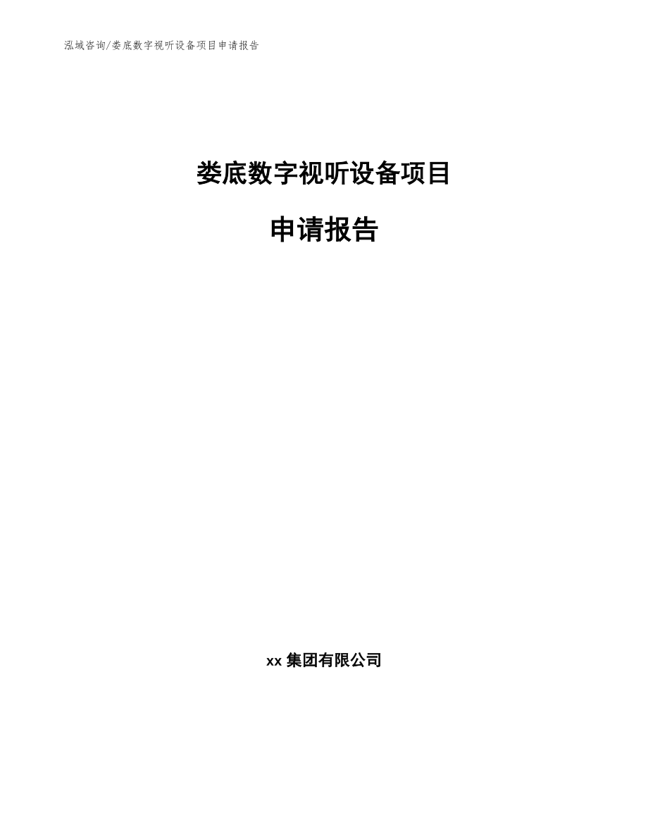 娄底数字视听设备项目申请报告_模板范本_第1页