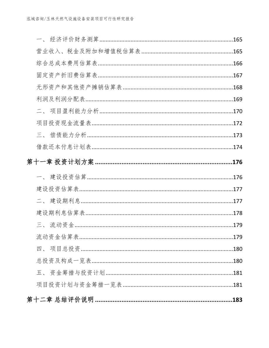 玉林天然气设施设备安装项目可行性研究报告【范文模板】_第5页