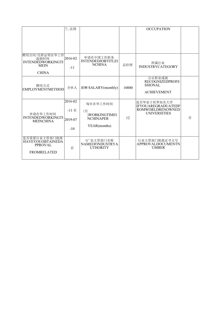 外国人来华工作许可申请表_第2页