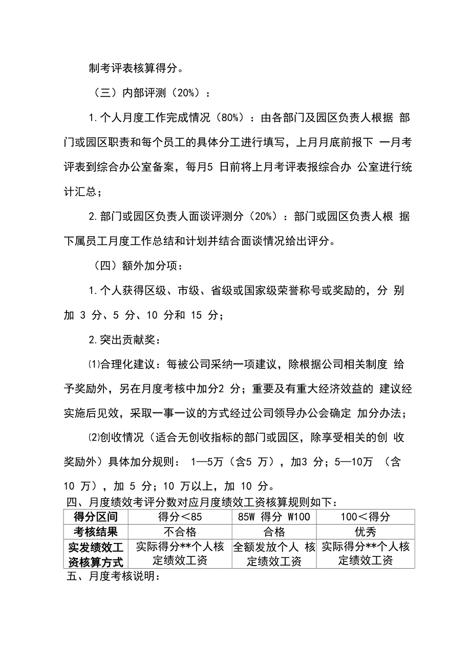 园区运营机构月度绩效考核制度_第3页