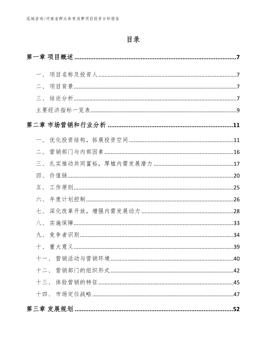 河南省群众体育消费项目投资分析报告（模板参考）_第2页