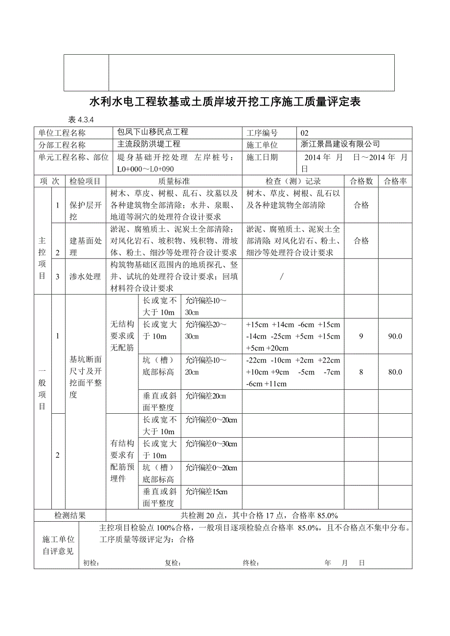 主流土方开挖评定表_第2页