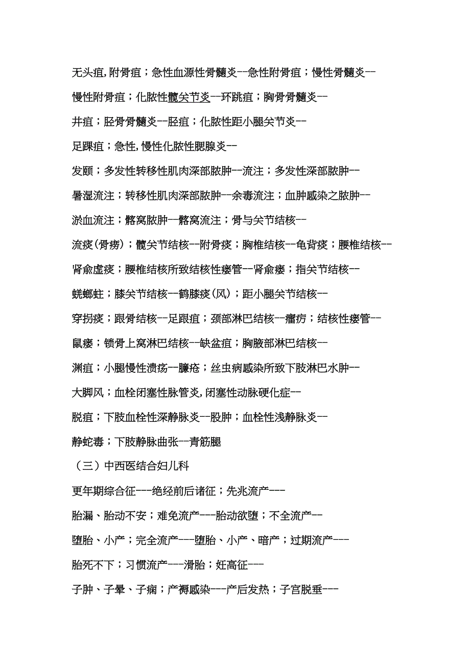 中西医病名对照表_第4页