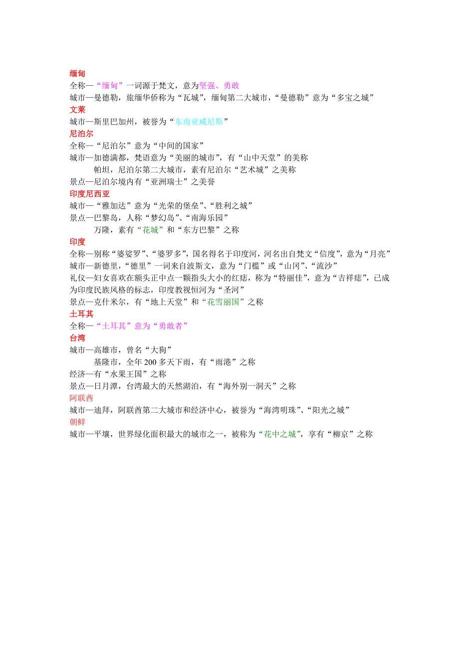 2012年北京地区出境领队证总结(各国美誉及名称解释).doc_第2页