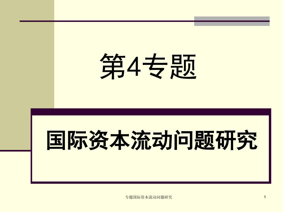 专题国际资本流动问题研究课件_第1页